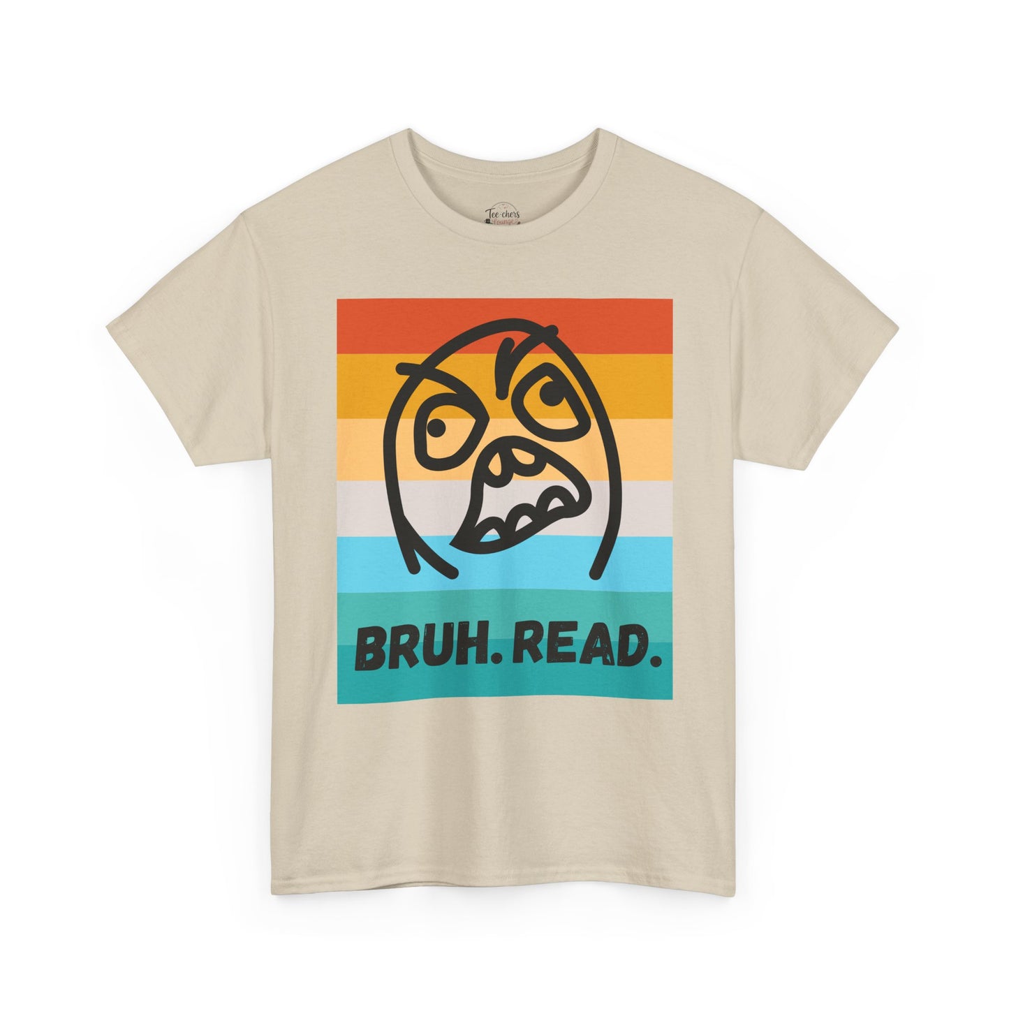Bruh Read Retro Stripe T-Shirt – Funny Reading Meme Tee
