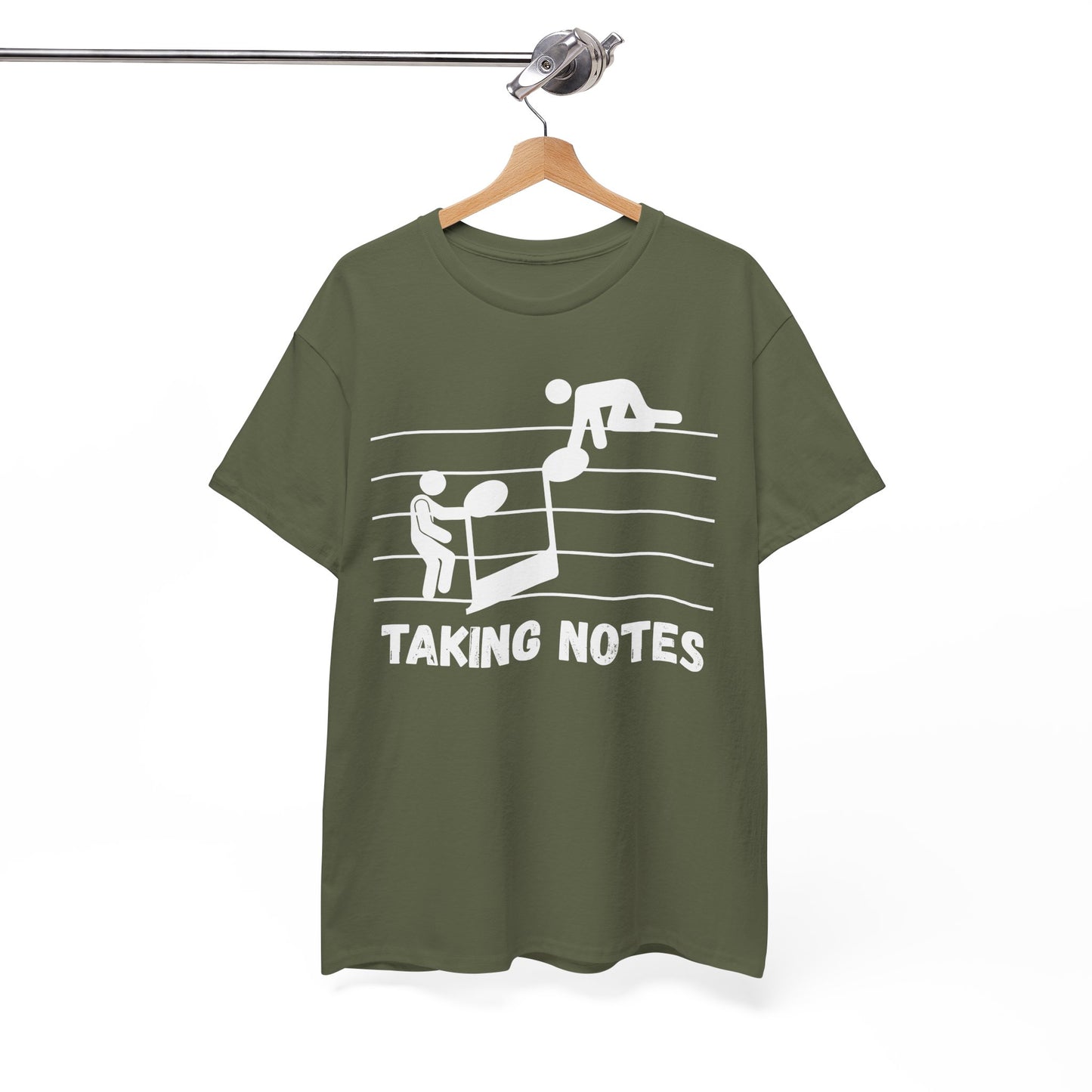 Taking Notes T-Shirt — Funny Music Staff Graphic Tee for Musicians & Music Teachers