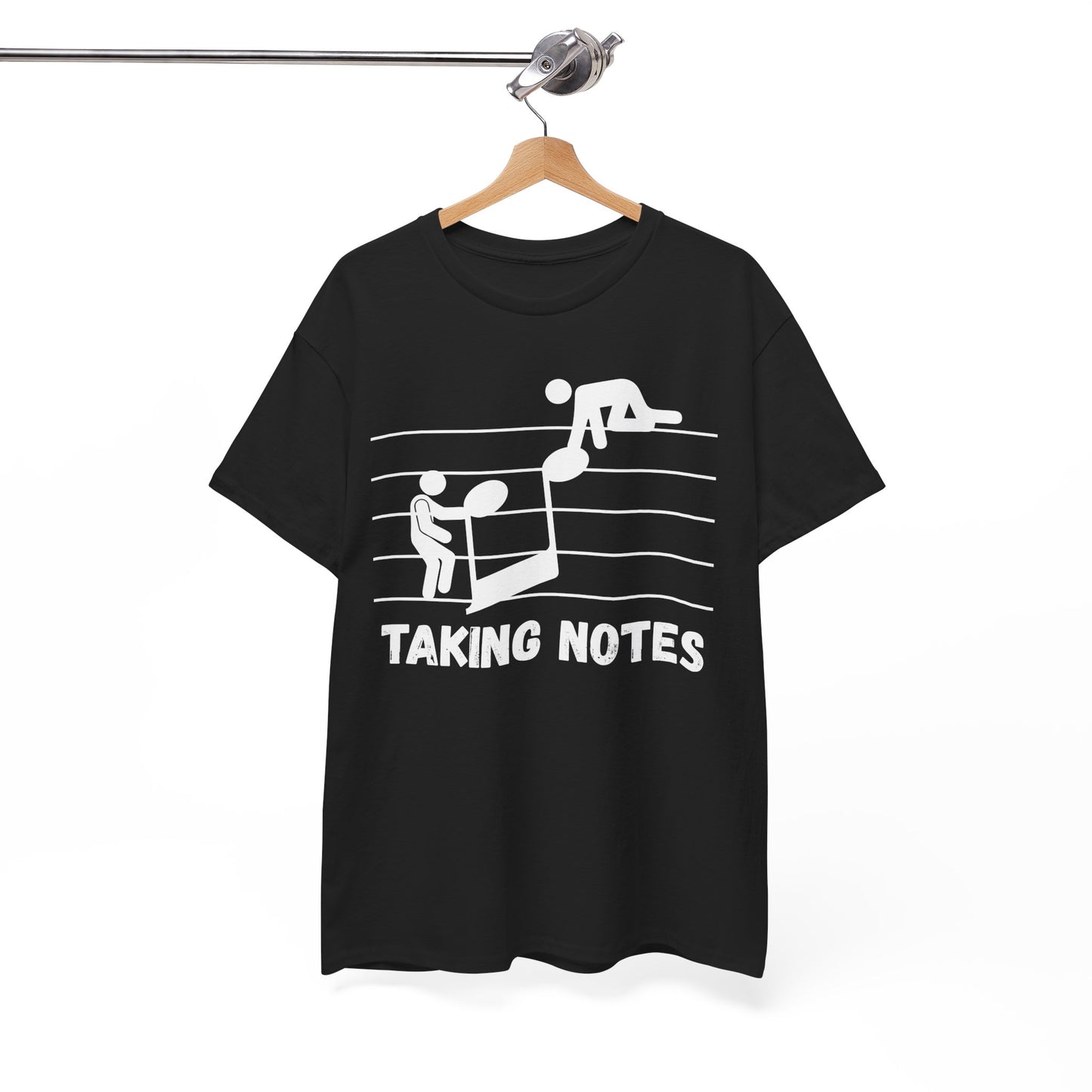 Taking Notes T-Shirt — Funny Music Staff Graphic Tee for Musicians & Music Teachers