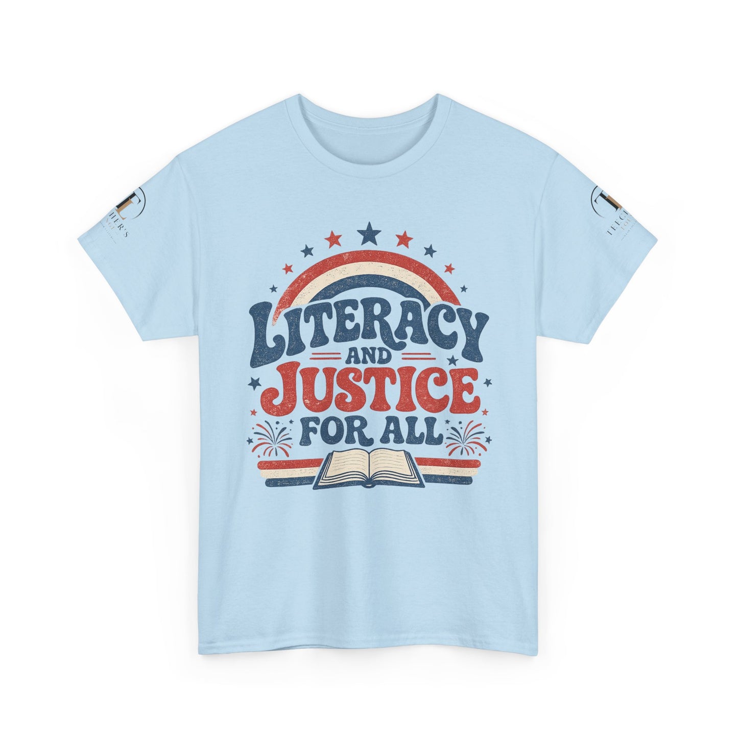 4th of July "Literacy and Justice for All" Retro Education Tee