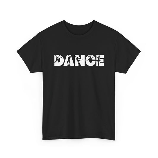 Dance T-Shirt — Bold Silhouette Dance Word Tee for Dancers & Dance Fans