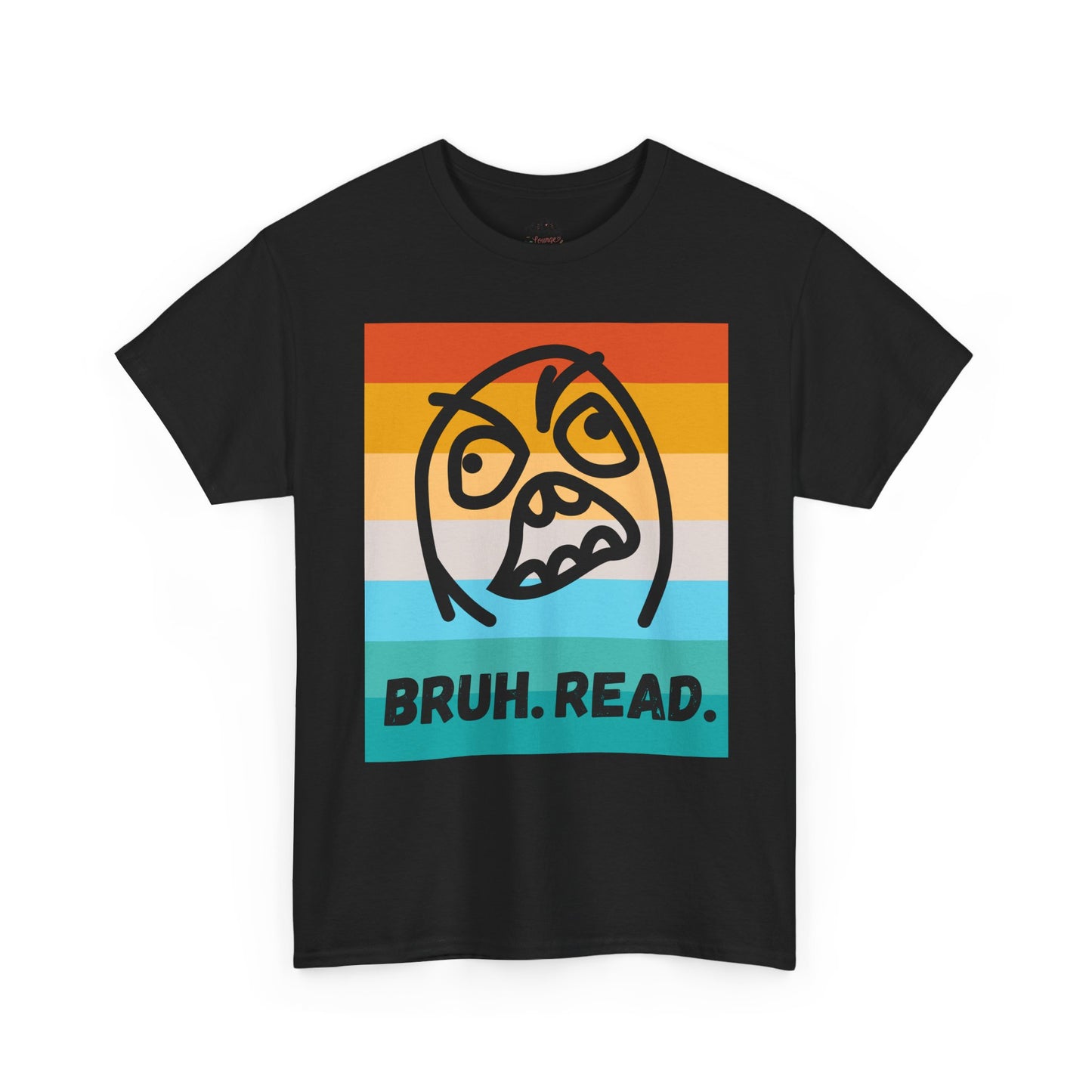 Bruh Read Retro Stripe T-Shirt – Funny Reading Meme Tee