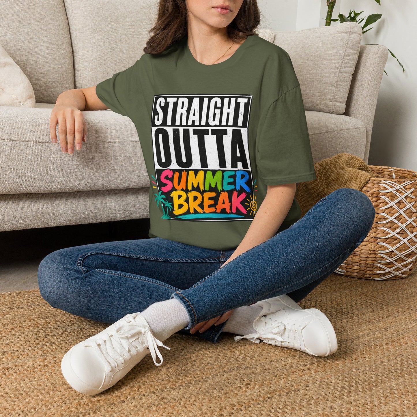 T-Shirt — "Straight Outta Summer Break" Graphic Tee