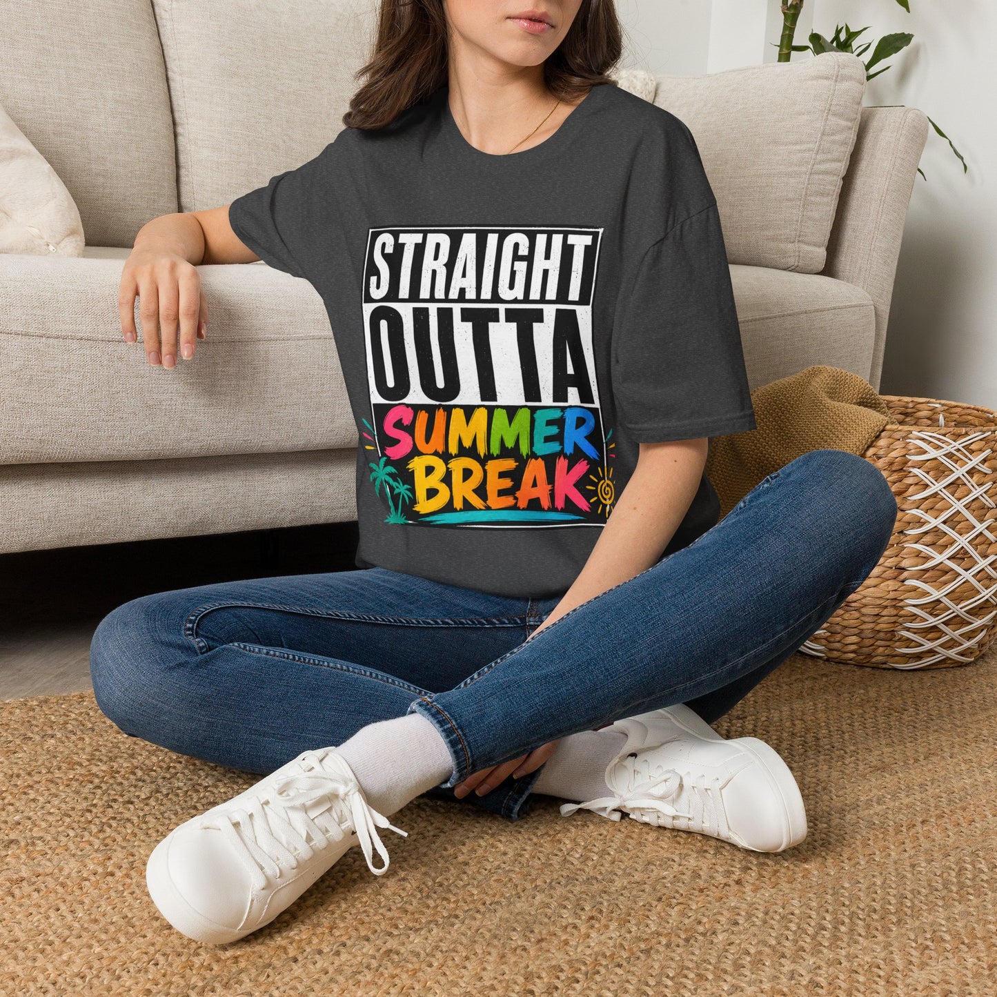 T-Shirt — "Straight Outta Summer Break" Graphic Tee