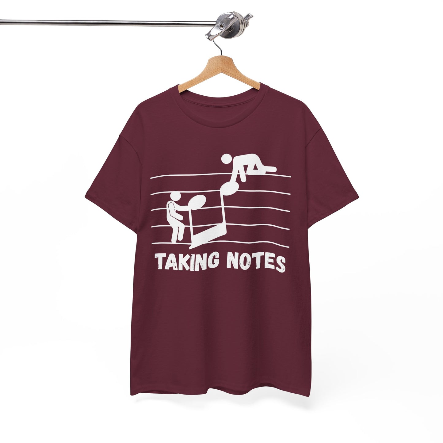 Taking Notes T-Shirt — Funny Music Staff Graphic Tee for Musicians & Music Teachers