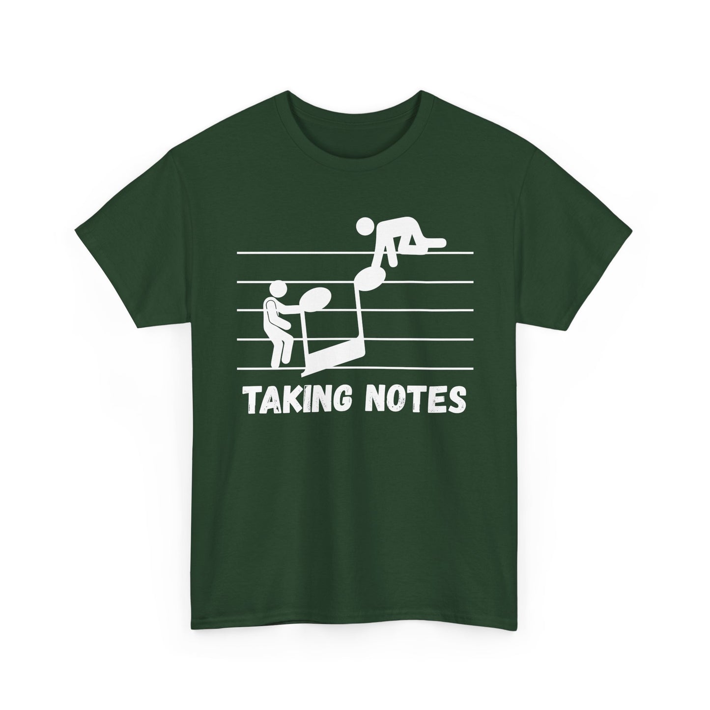 Taking Notes T-Shirt — Funny Music Staff Graphic Tee for Musicians & Music Teachers