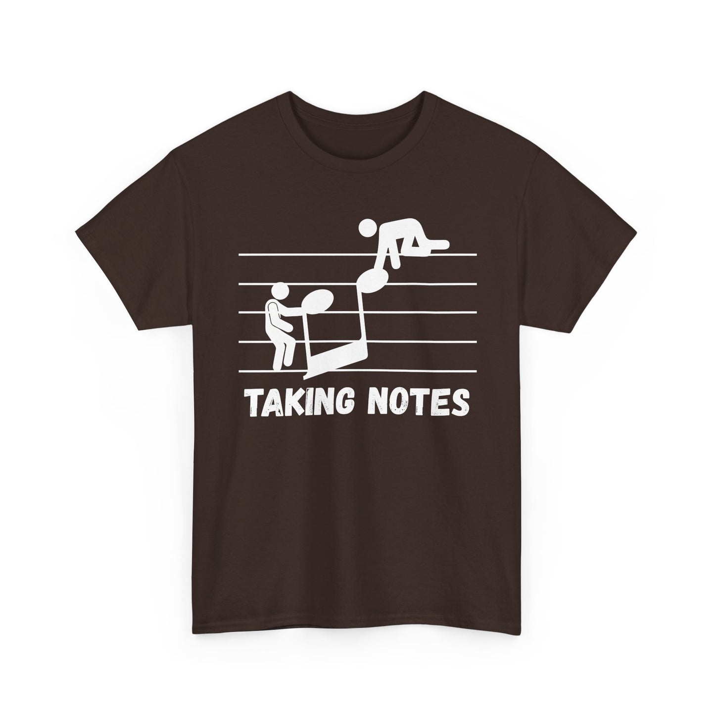 Taking Notes T-Shirt — Funny Music Staff Graphic Tee for Musicians & Music Teachers