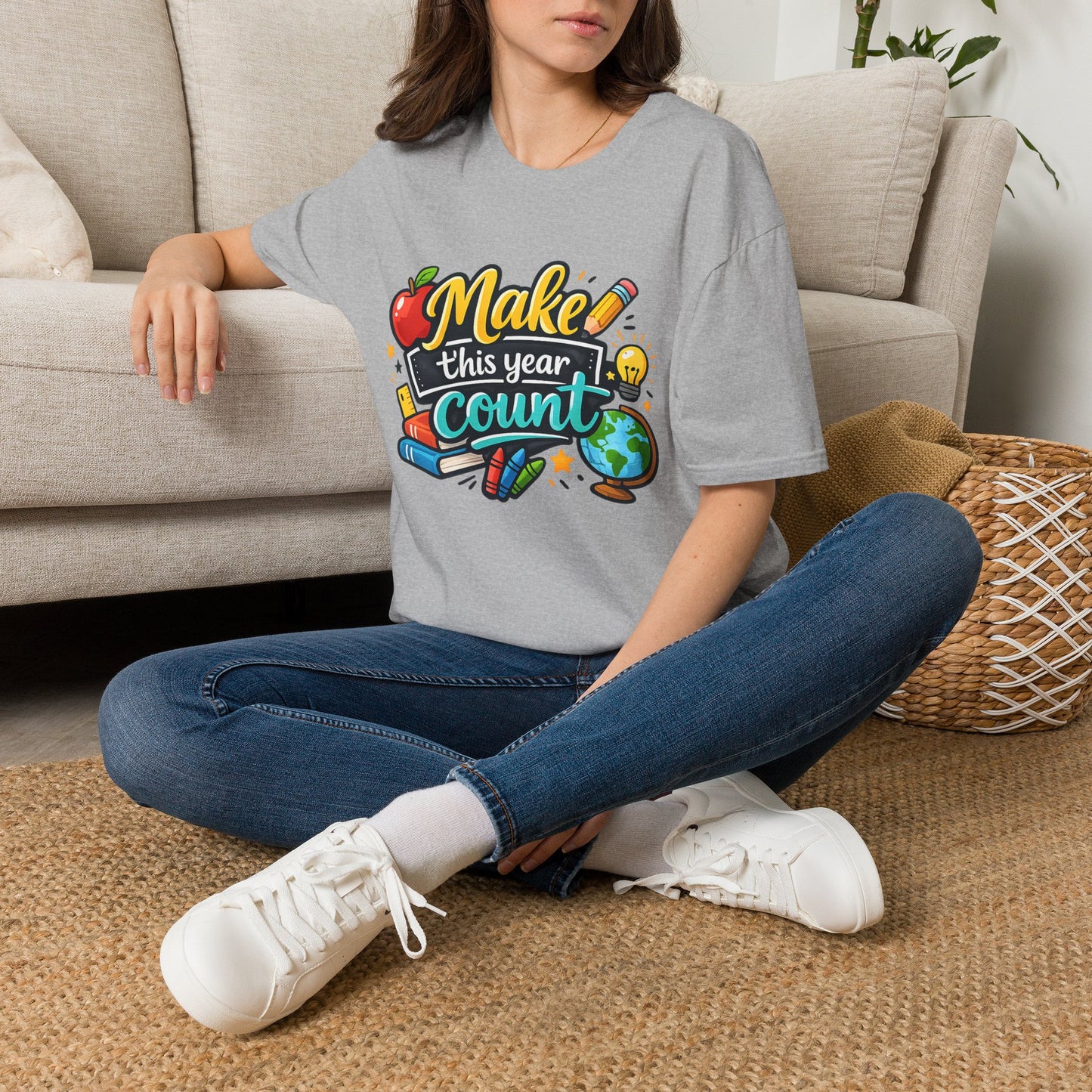 'Make This Year Count' Motivational Teacher & Student Back-to-School Tee
