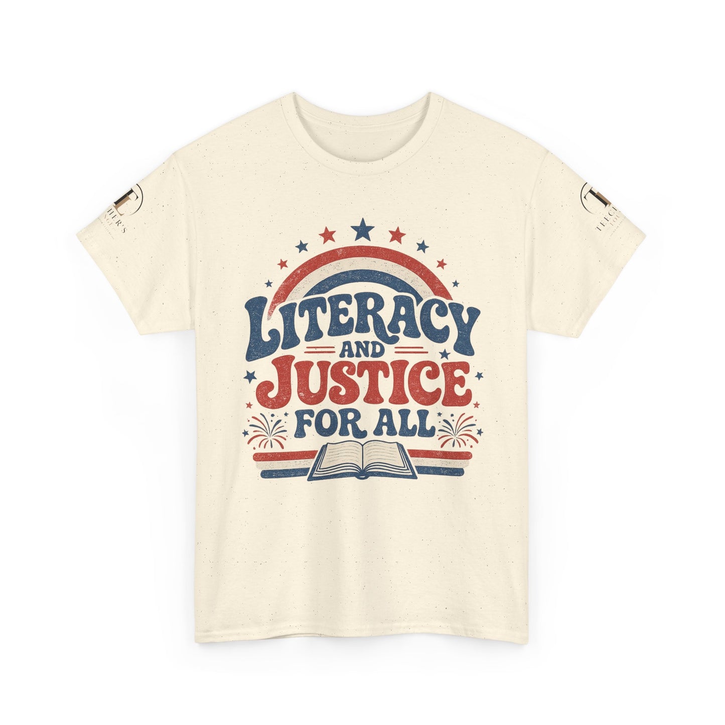 4th of July "Literacy and Justice for All" Retro Education Tee
