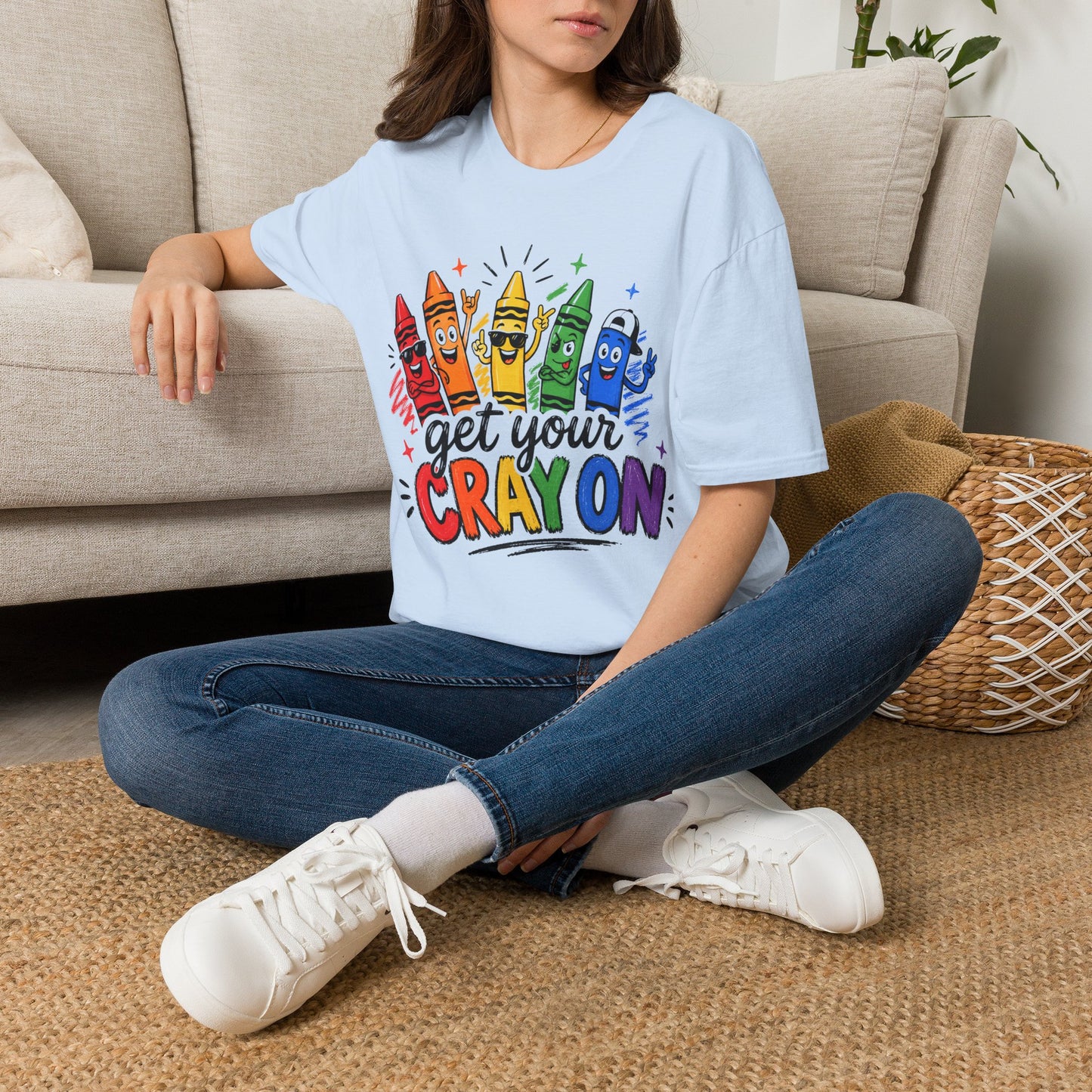 Get Your Crayon On T-Shirt — Colorful Kids & Teacher Graphic Tee