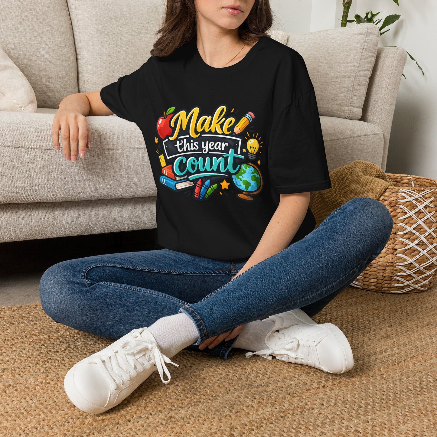 'Make This Year Count' Motivational Teacher & Student Back-to-School Tee