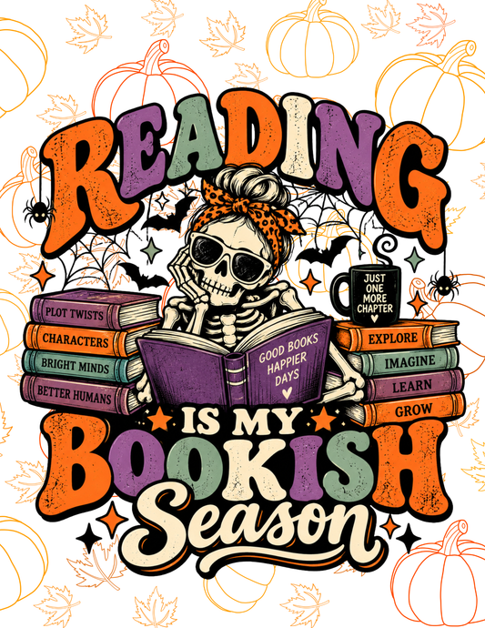 Reading Is My Bookish Season Spooky Retro T-Shirt