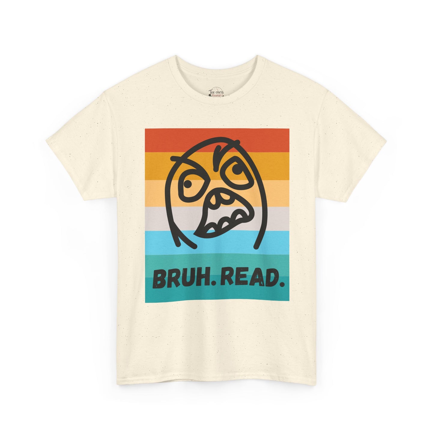 Bruh Read Retro Stripe T-Shirt – Funny Reading Meme Tee