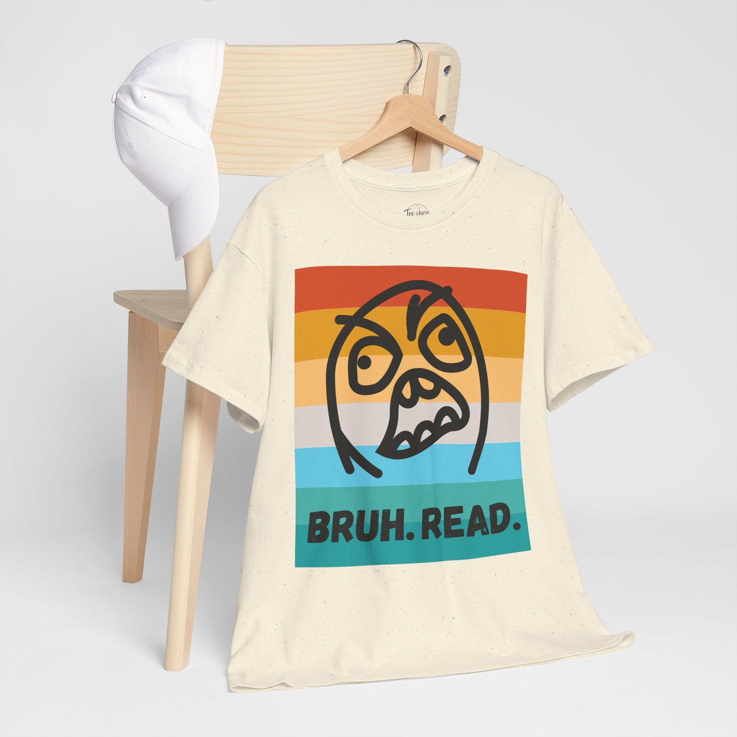 Bruh Read Retro Stripe T-Shirt – Funny Reading Meme Tee