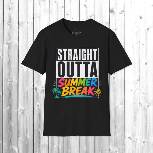 T-Shirt — "Straight Outta Summer Break" Graphic Tee