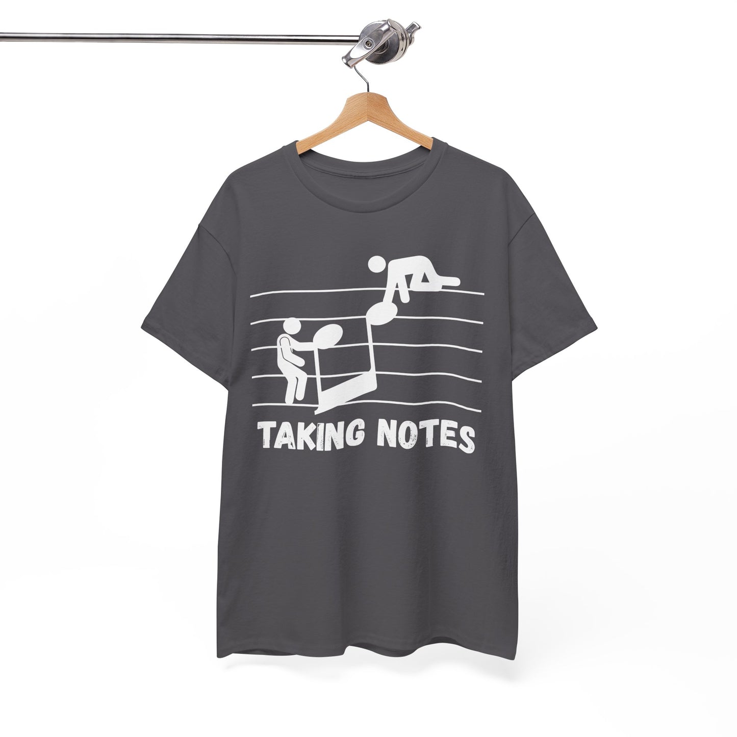 Taking Notes T-Shirt — Funny Music Staff Graphic Tee for Musicians & Music Teachers