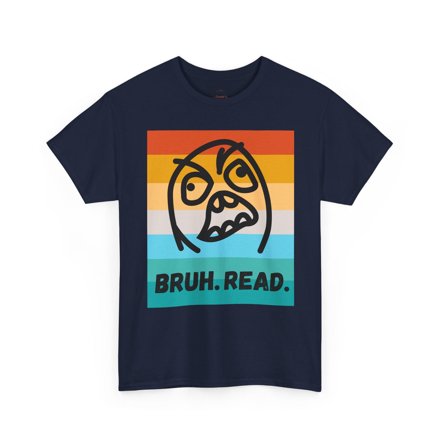 Bruh Read Retro Stripe T-Shirt – Funny Reading Meme Tee