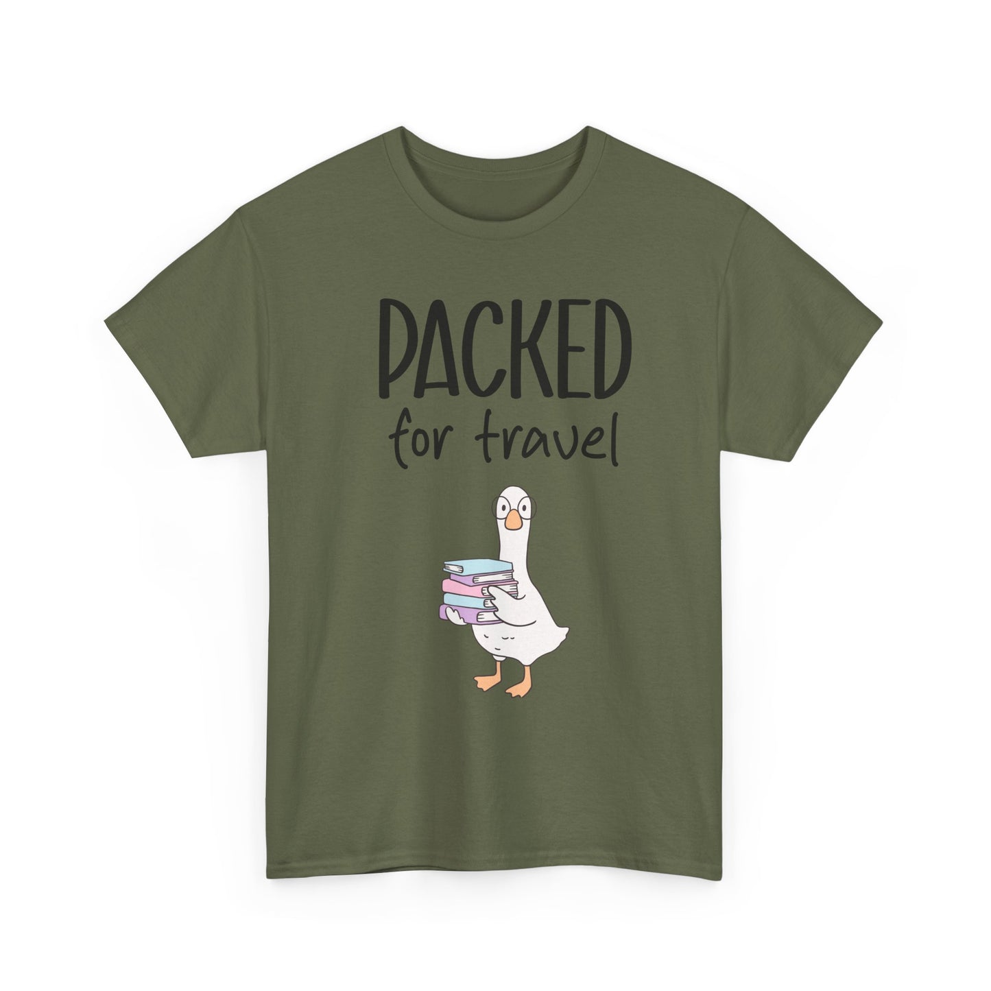 Book Lovers Goose Shirt Packed for Travel