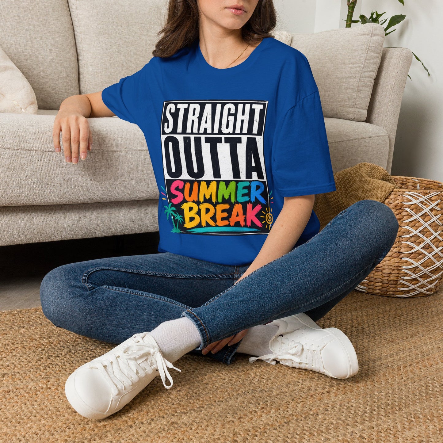 T-Shirt — "Straight Outta Summer Break" Graphic Tee