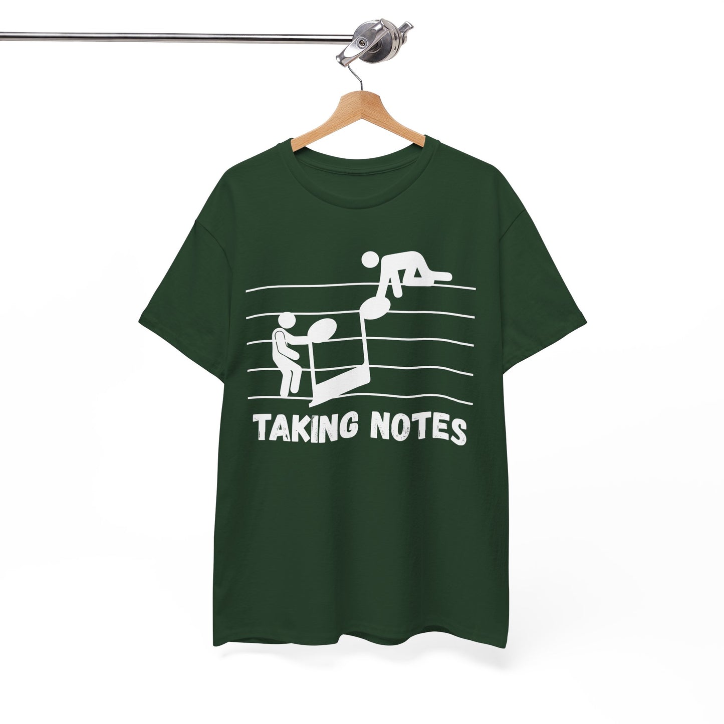 Taking Notes T-Shirt — Funny Music Staff Graphic Tee for Musicians & Music Teachers