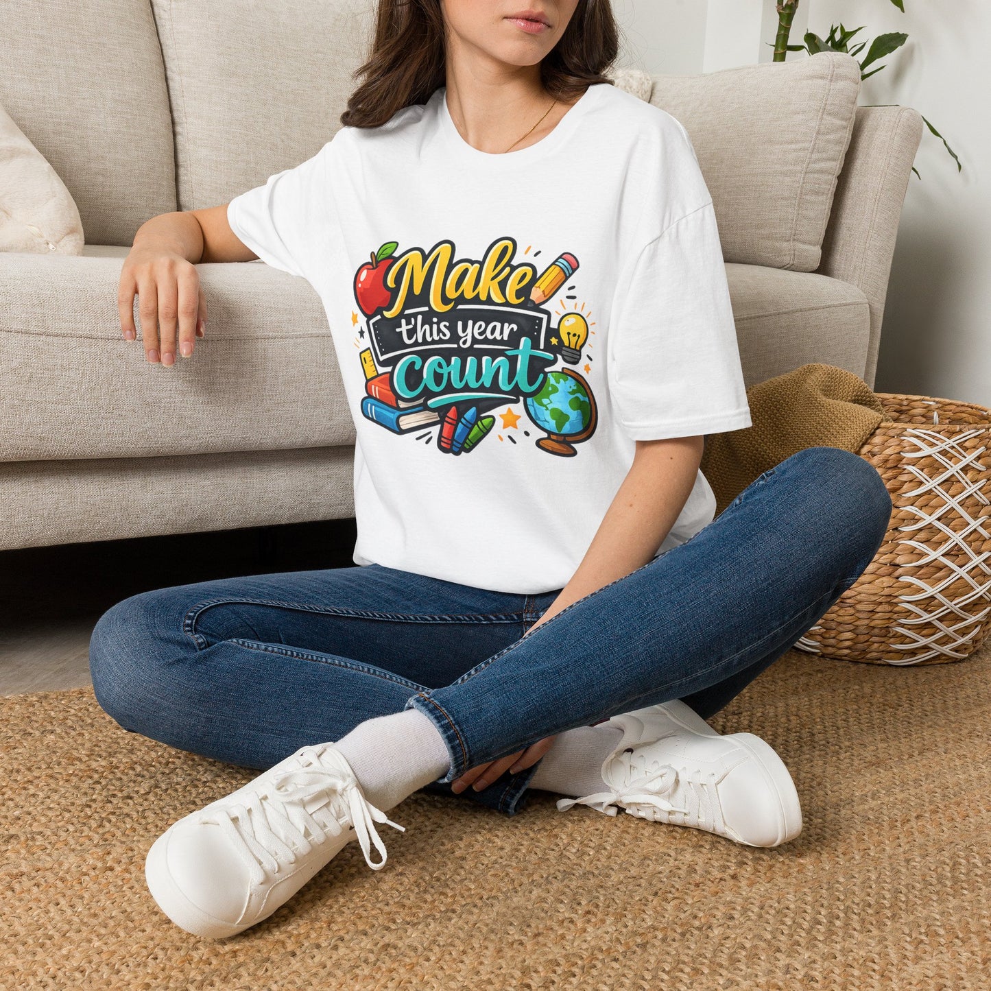 'Make This Year Count' Motivational Teacher & Student Back-to-School Tee