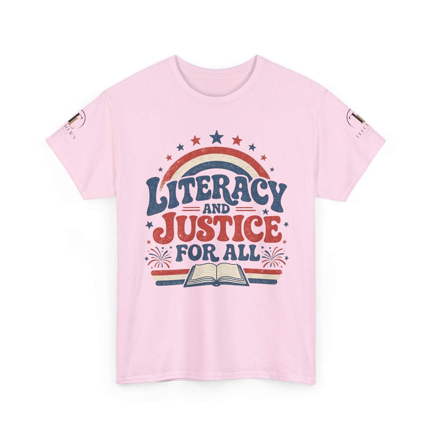 4th of July "Literacy and Justice for All" Retro Education Tee