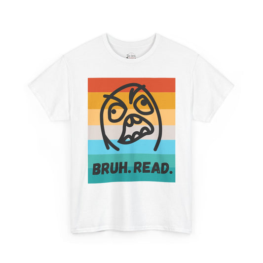 Bruh Read Retro Stripe T-Shirt – Funny Reading Meme Tee