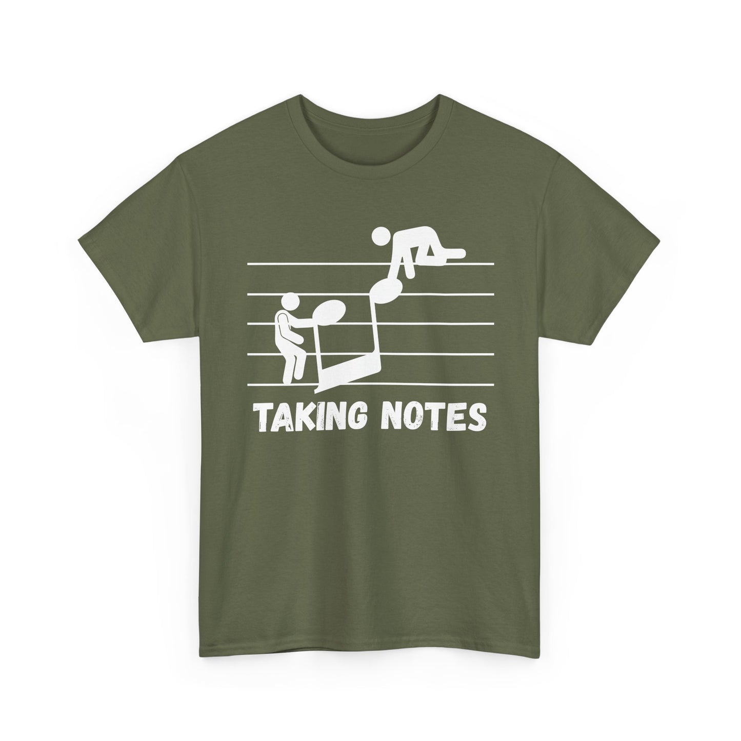 Taking Notes T-Shirt — Funny Music Staff Graphic Tee for Musicians & Music Teachers